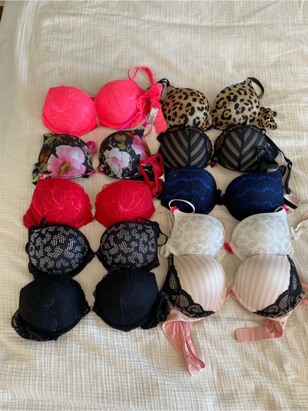 La SENZA Hot Pink Lace Push-Up Bra
